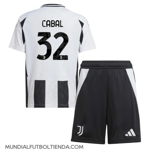 Camiseta Juventus Juan Cabal #32 Primera Equipación Replica 2024-25 para niños mangas cortas (+ Pantalones cortos)